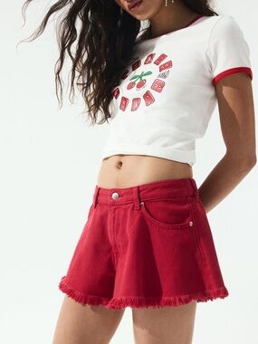 H&M Divided FRAYED HEM DENIM SHORTS